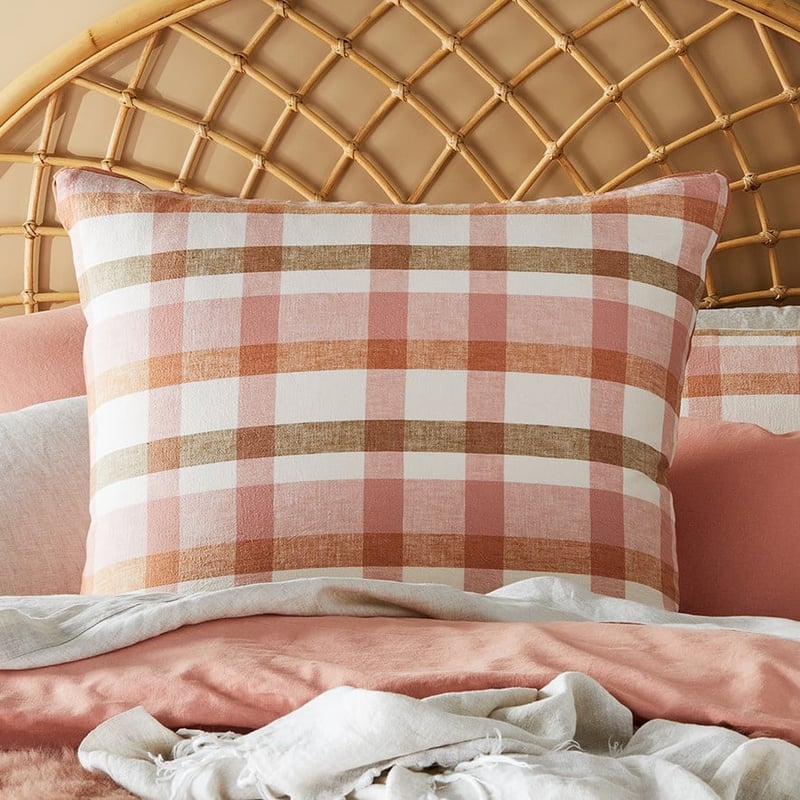 Vintage Washed Linen Cotton Misty Rose Quilt Cover Set