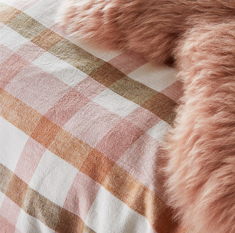 Vintage Washed Linen Cotton Misty Rose Quilt Cover Set