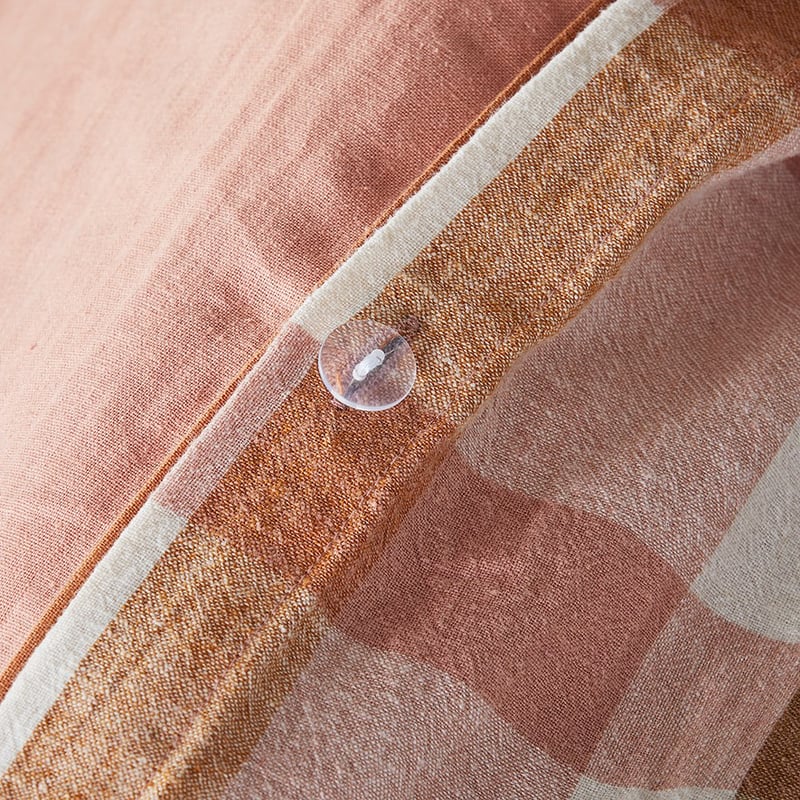 Vintage Washed Linen Cotton Misty Rose Quilt Cover Set