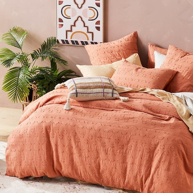 Cisco Matelassé Burnt Orange Quilt Cover