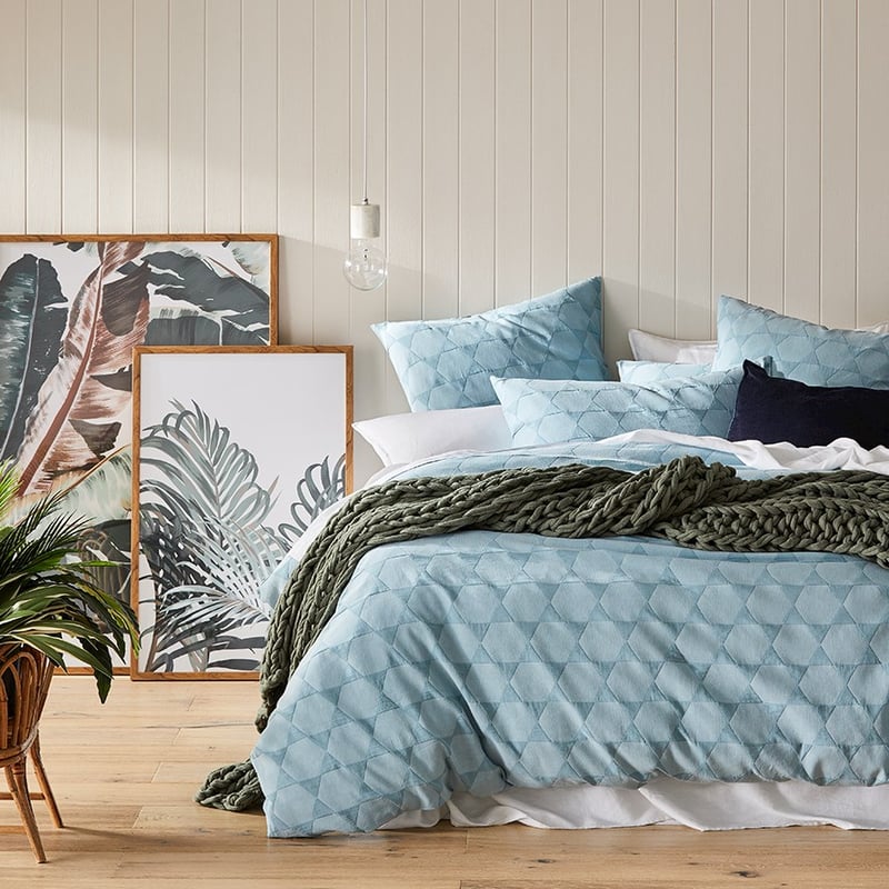 Lennox Matelasse Ocean Quilt Cover