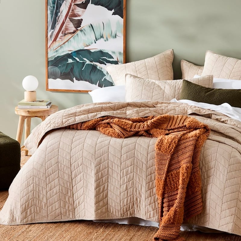 Emmie Quilted Natural Coverlet