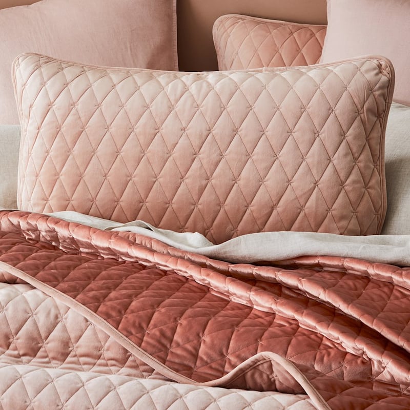 Peggy Velvet Quilted Clay Coverlet