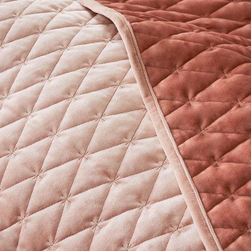 Peggy Velvet Quilted Clay Coverlet