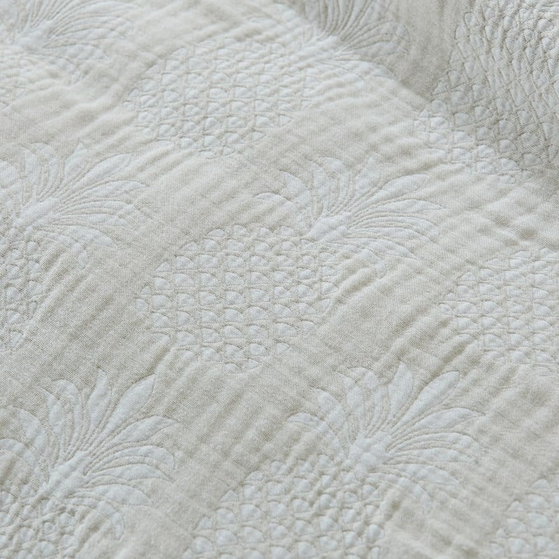 Pineapple Jacquard Natural Quilt Cover