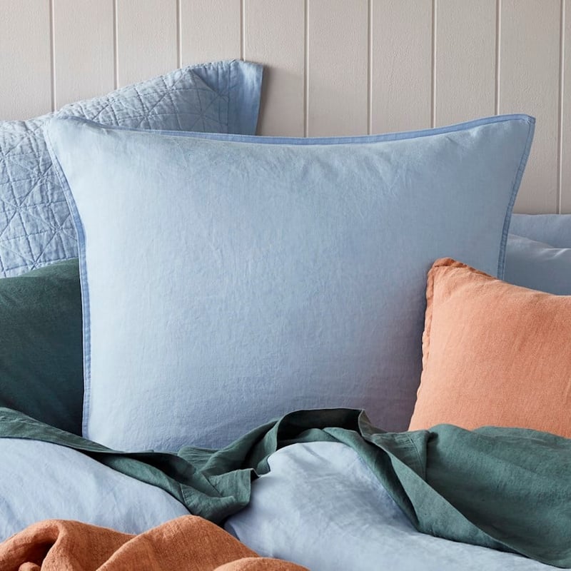 Vintage Washed Linen Dusty Blue Quilt Cover Separates