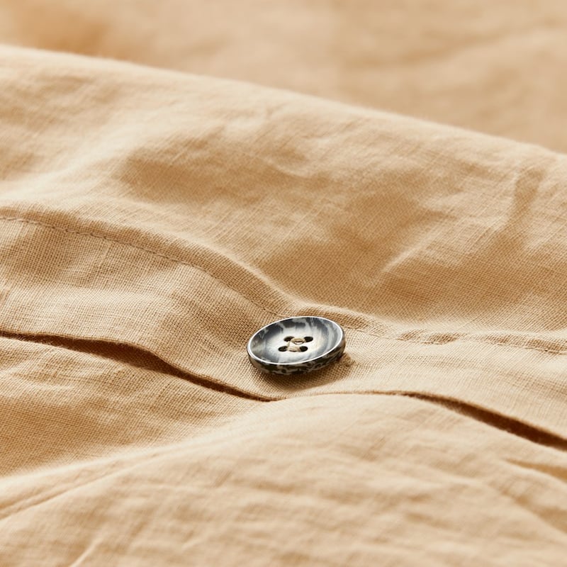 Vintage Washed Linen Latte Quilt Cover