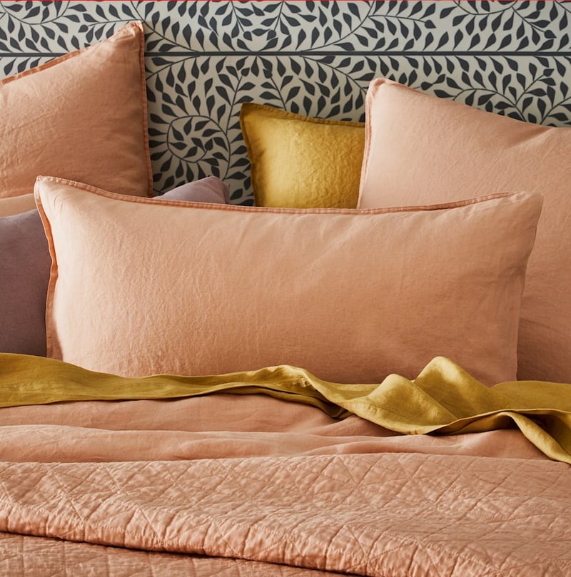 Vintage Washed Linen Pink Salt Quilt Cover