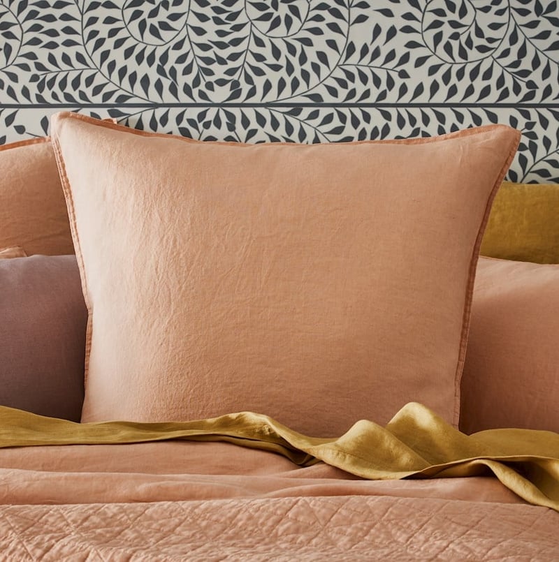 Vintage Washed Linen Pink Salt Quilt Cover