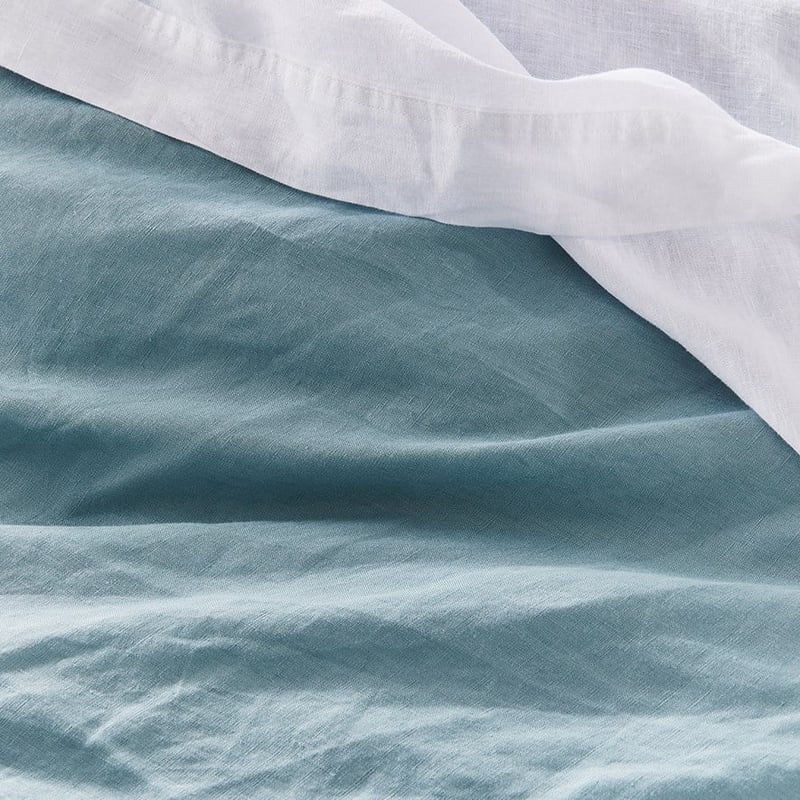 Vintage Washed Linen Seafoam Quilt Cover