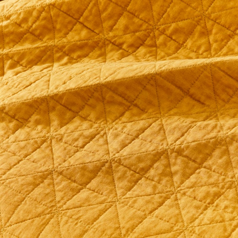 Vintage Washed Linen Chai Quilted Coverlet