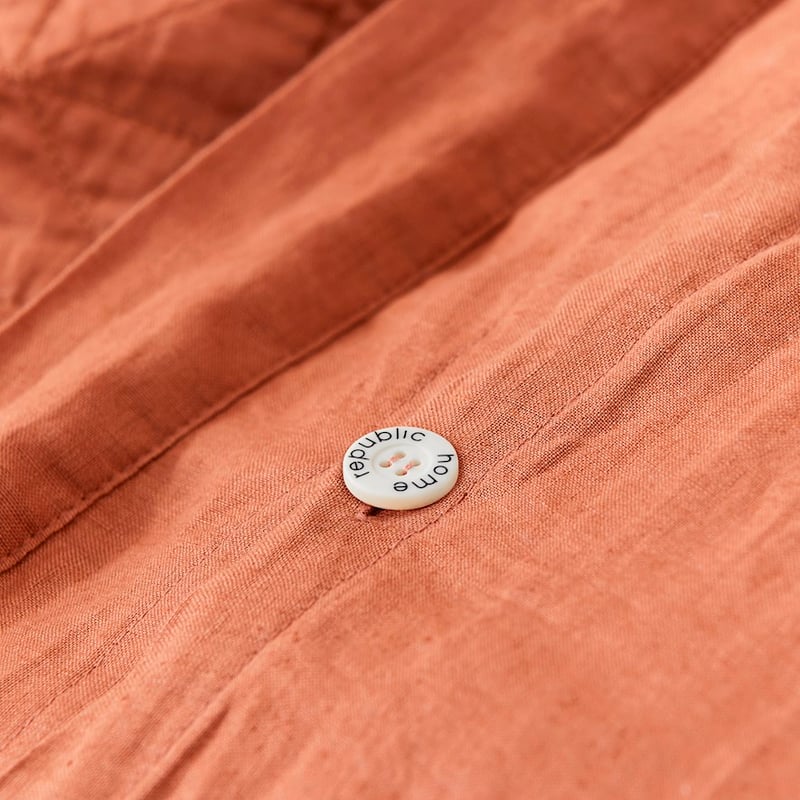 Vintage Washed Linen Brick Quilted Quilt Cover