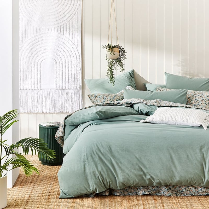 Stonewashed Cotton Gumleaf Quilt Cover Separates