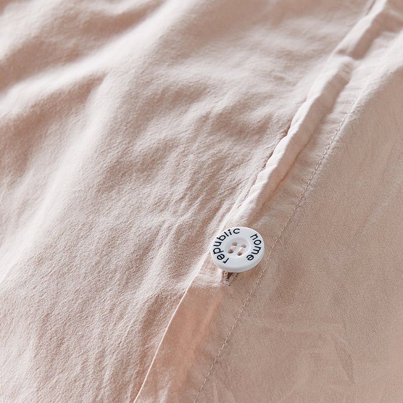Stonewashed Cotton Nude Quilt Cover