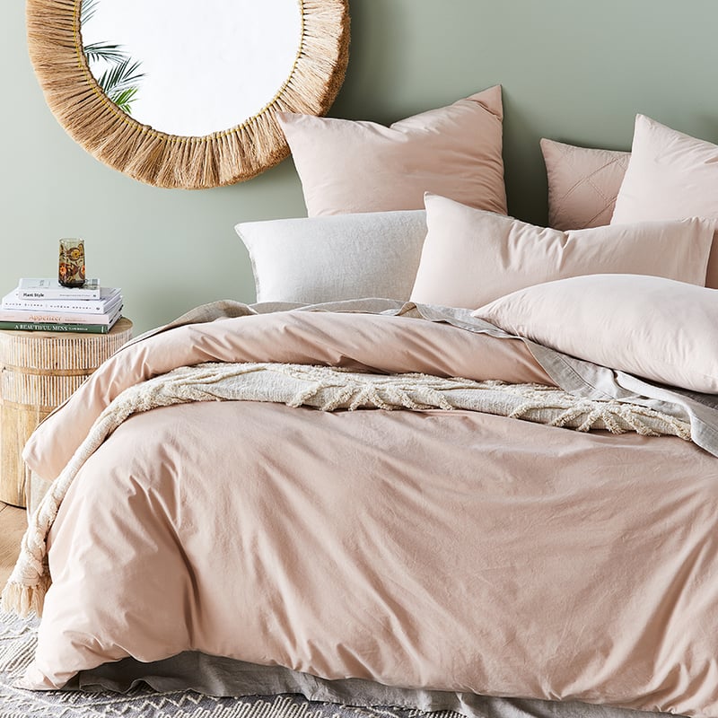 Stonewashed Cotton Nude Quilt Cover
