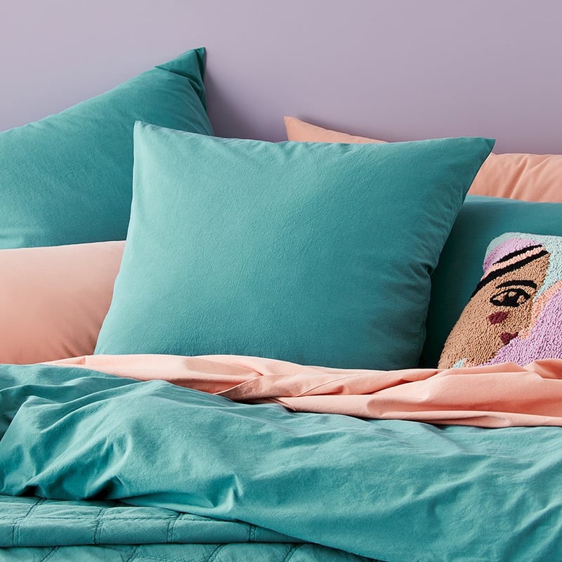 Stonewashed Cotton Teal Quilt Cover