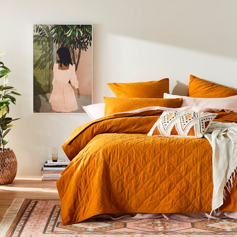 Stonewashed Cotton Chai Quilted Coverlet