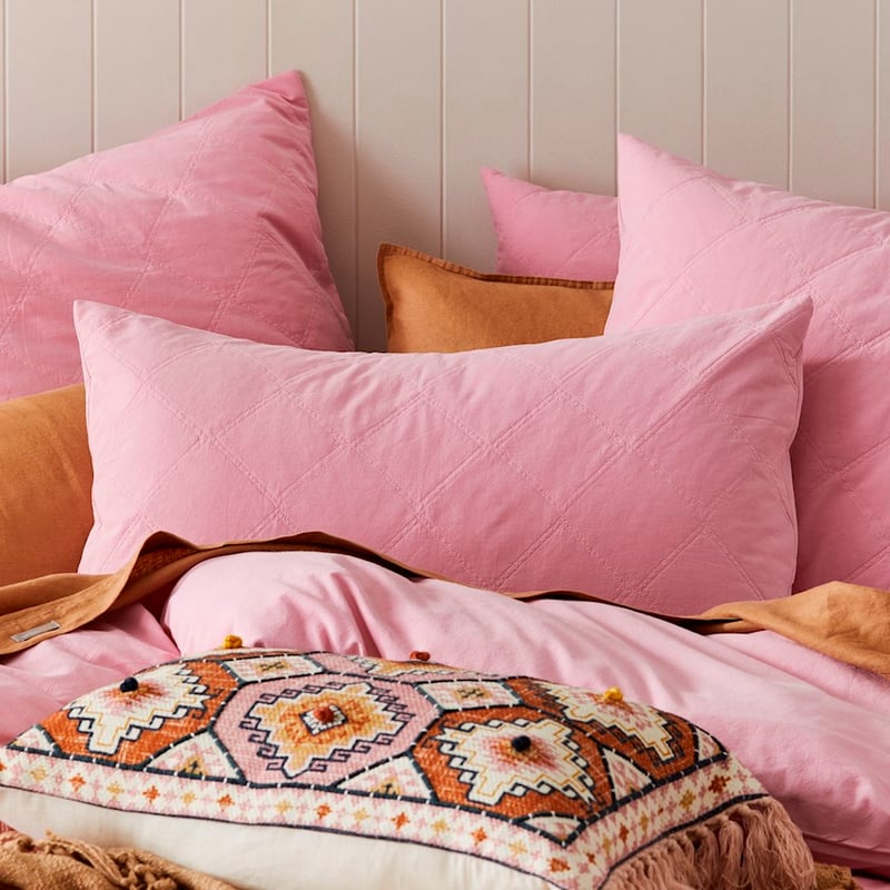 Stonewashed Cotton Fairy Floss Quilted Coverlet