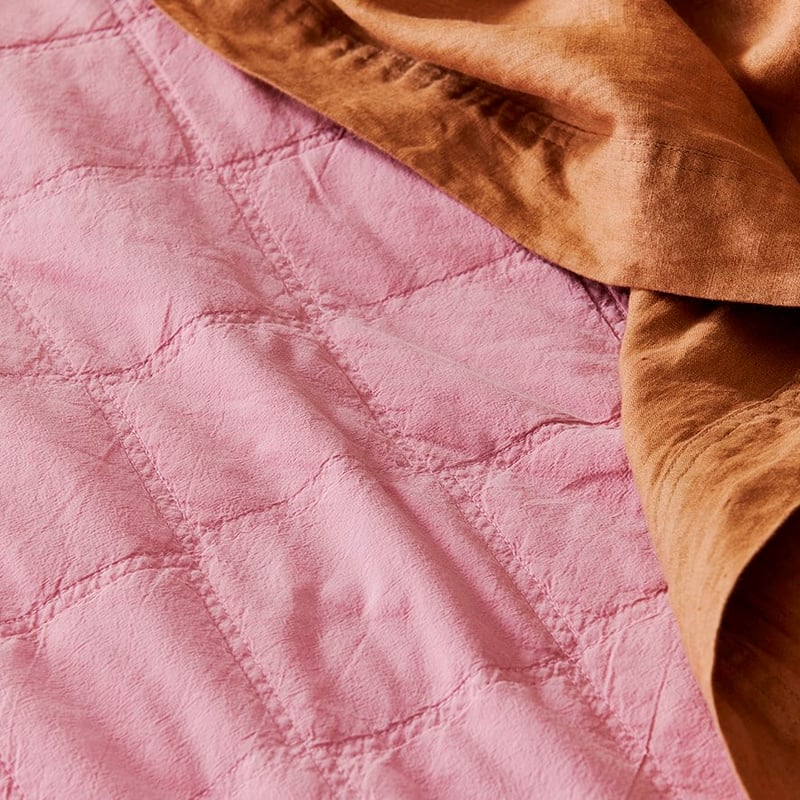 Stonewashed Cotton Fairy Floss Quilted Coverlet
