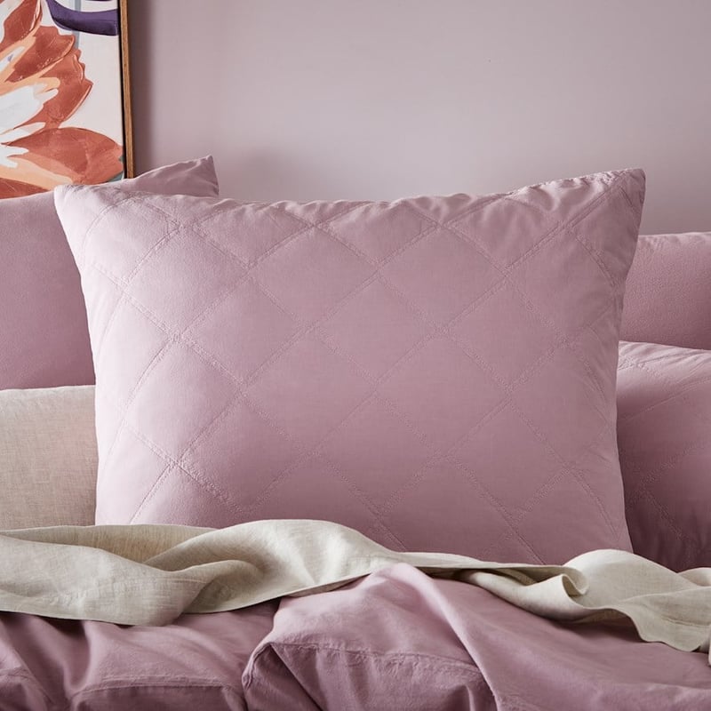 Stonewashed Cotton Lavender Quilted Coverlet