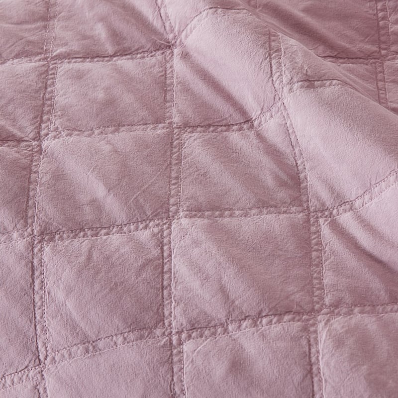 Stonewashed Cotton Lavender Quilted Coverlet