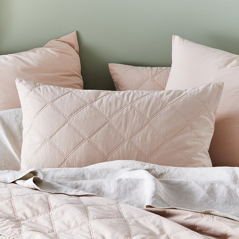 Stonewashed Cotton Nude Quilted Coverlet