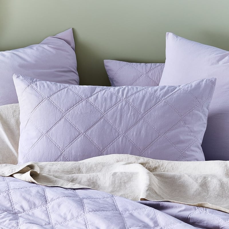 Stonewashed Cotton Orchid Quilted Coverlet