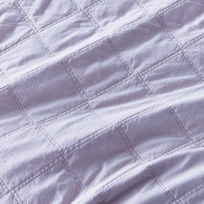 Stonewashed Cotton Orchid Quilted Coverlet