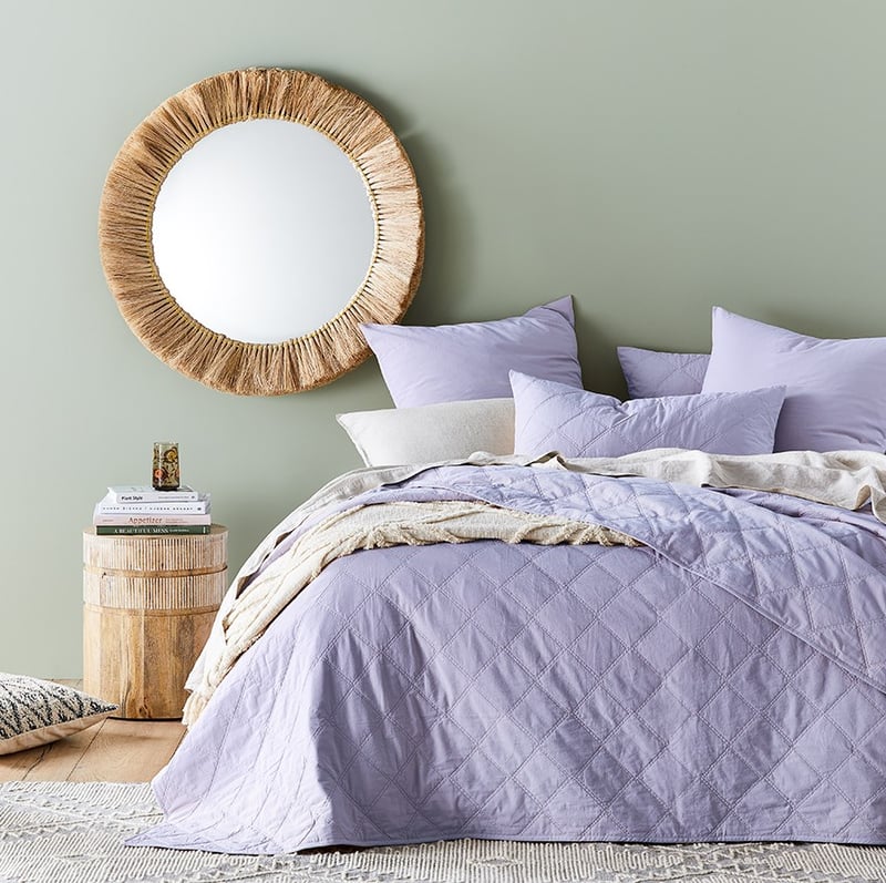 Stonewashed Cotton Orchid Quilted Coverlet
