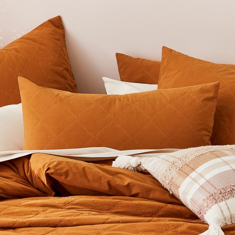 Stonewashed Cotton Topaz Quilted Coverlet 