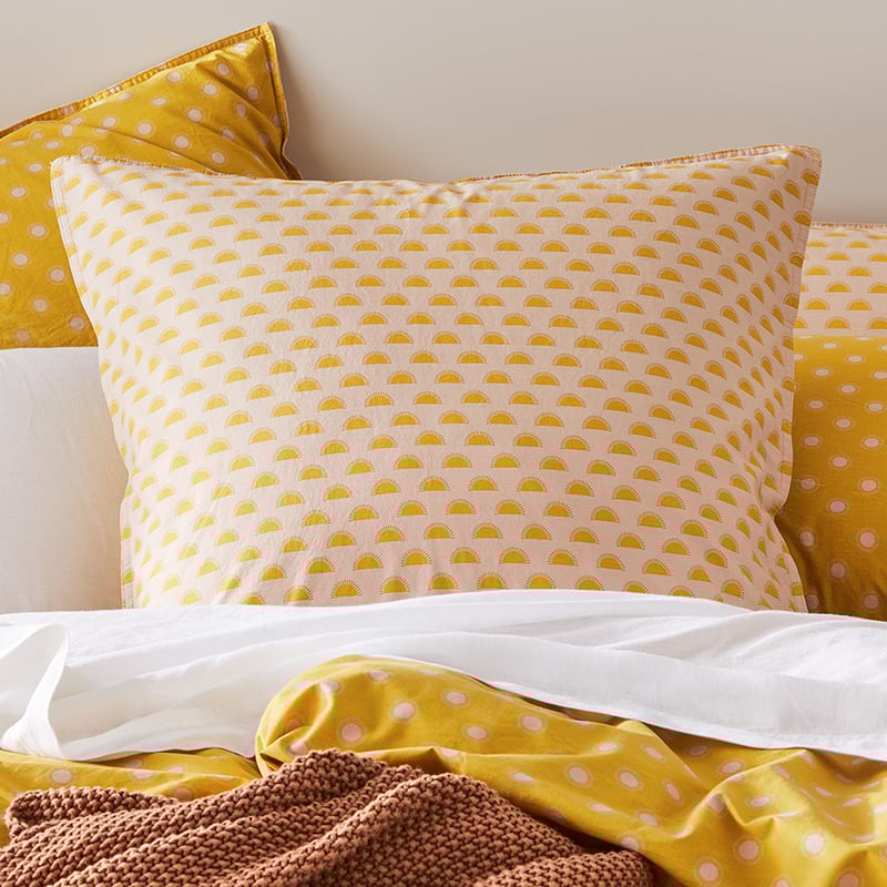 Stonewashed Printed Cotton Nude Sunray Quilt Cover
