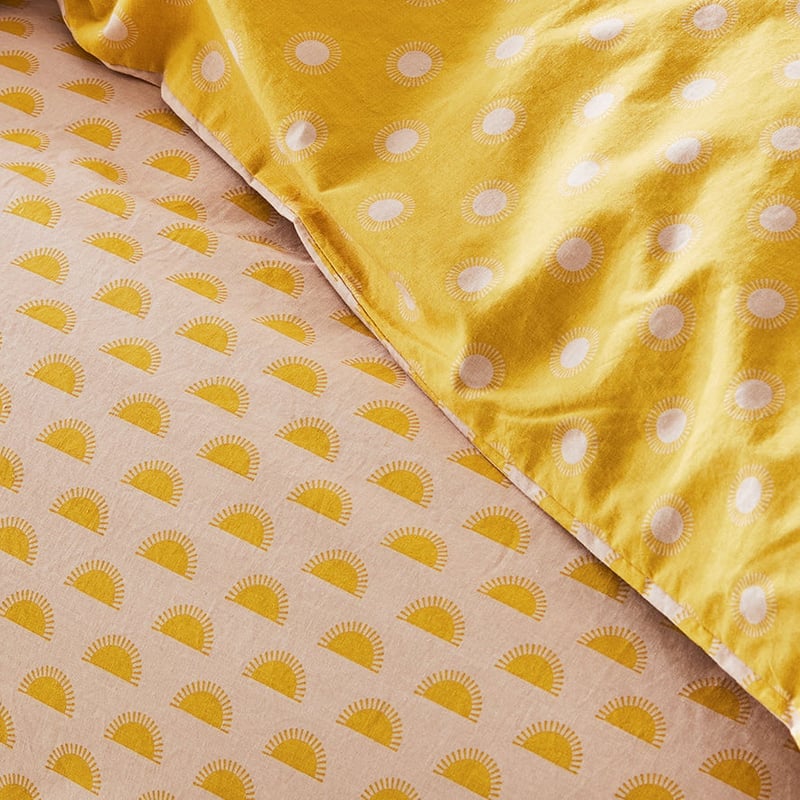 Stonewashed Printed Cotton Nude Sunray Quilt Cover