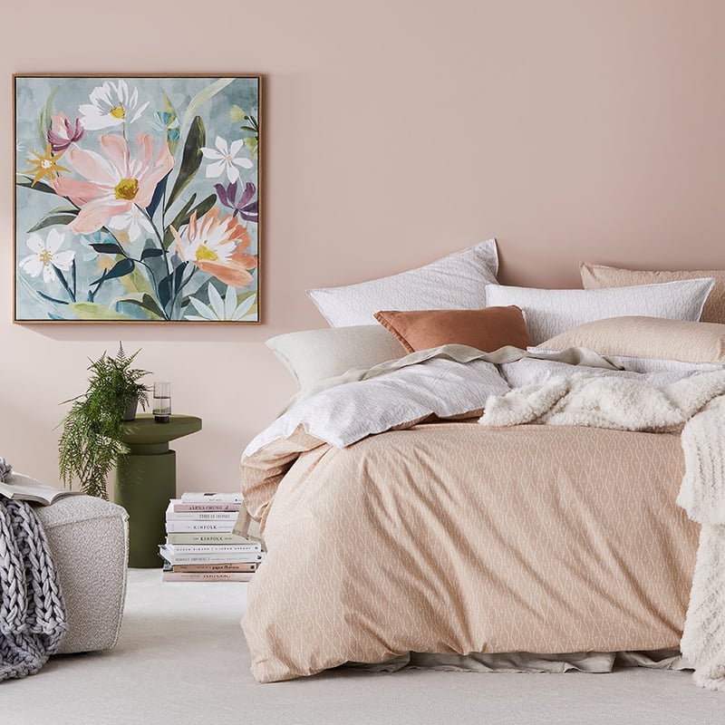 Stonewashed Cotton Printed Nude Wave Quilt Cover