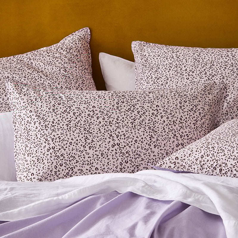 Stonewashed Printed Cotton Pink Cheetah Quilt Cover