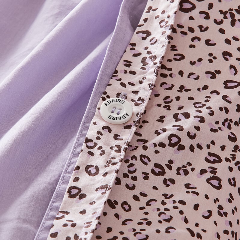 Stonewashed Printed Cotton Pink Cheetah Quilt Cover