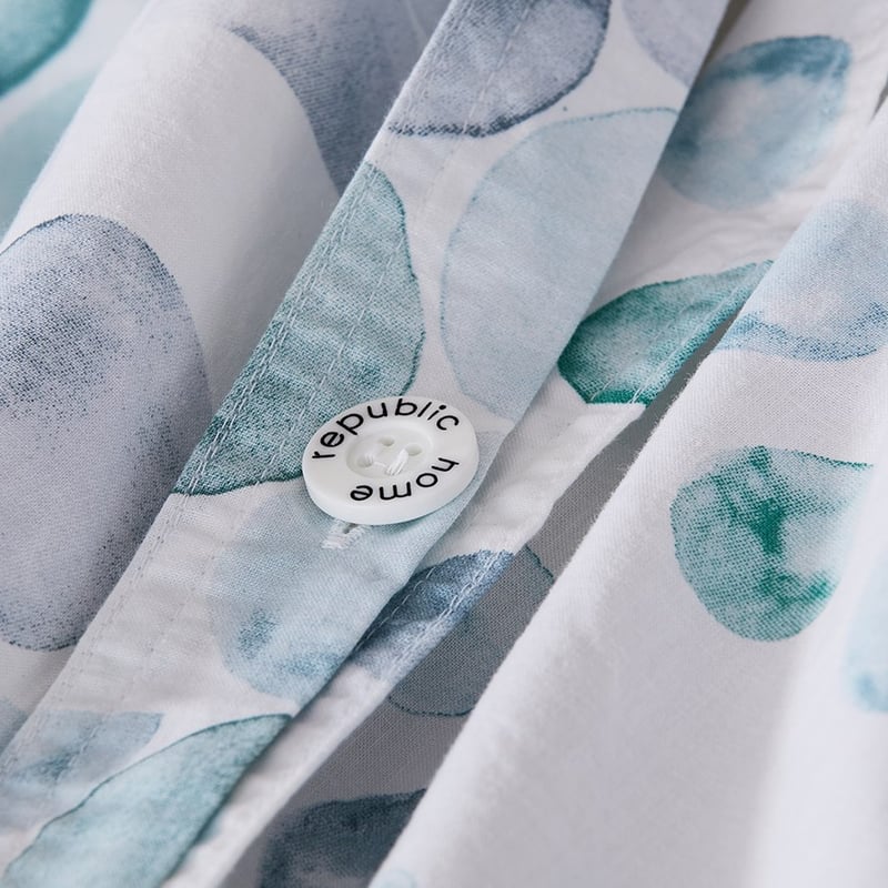 Stonewashed Cotton Printed Watercolour Spot Quilt Cover