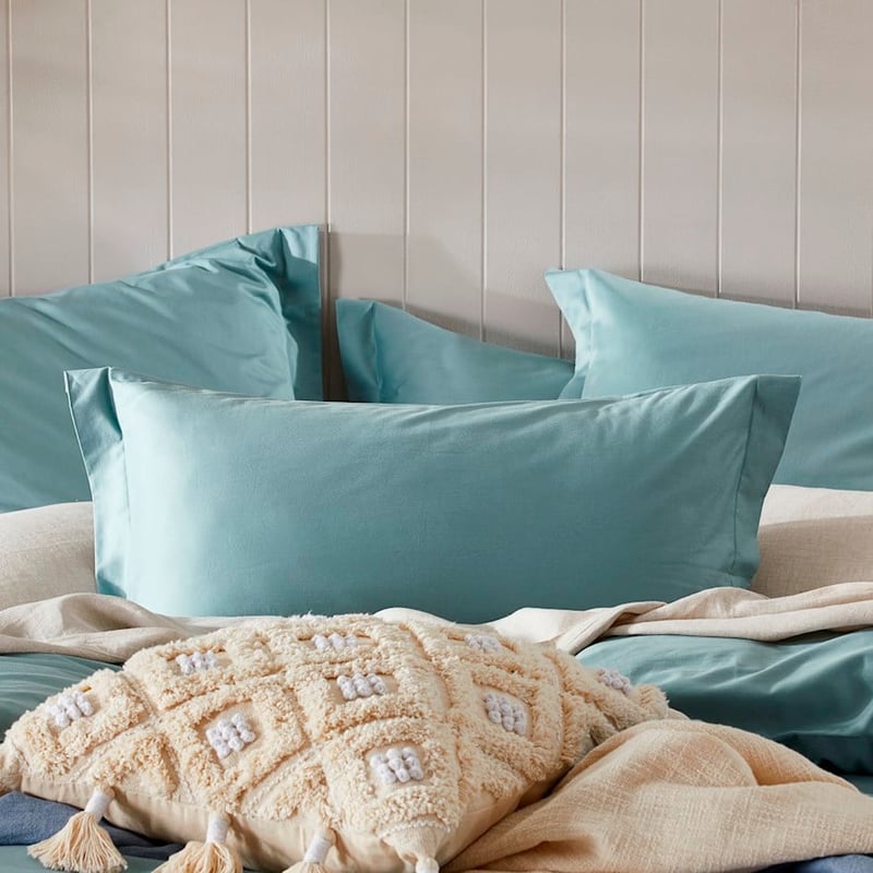 600TC Bamboo Cotton Blue Grey Quilt Cover + Pillowcases