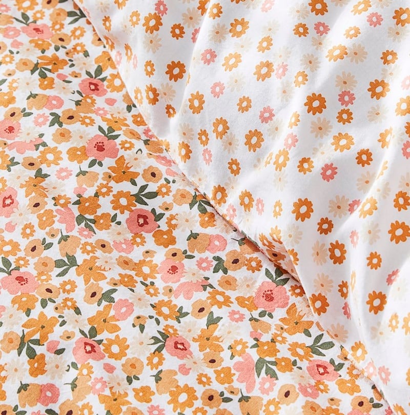 Stonewashed Cotton Printed Golden Daisy Quilt Cover 