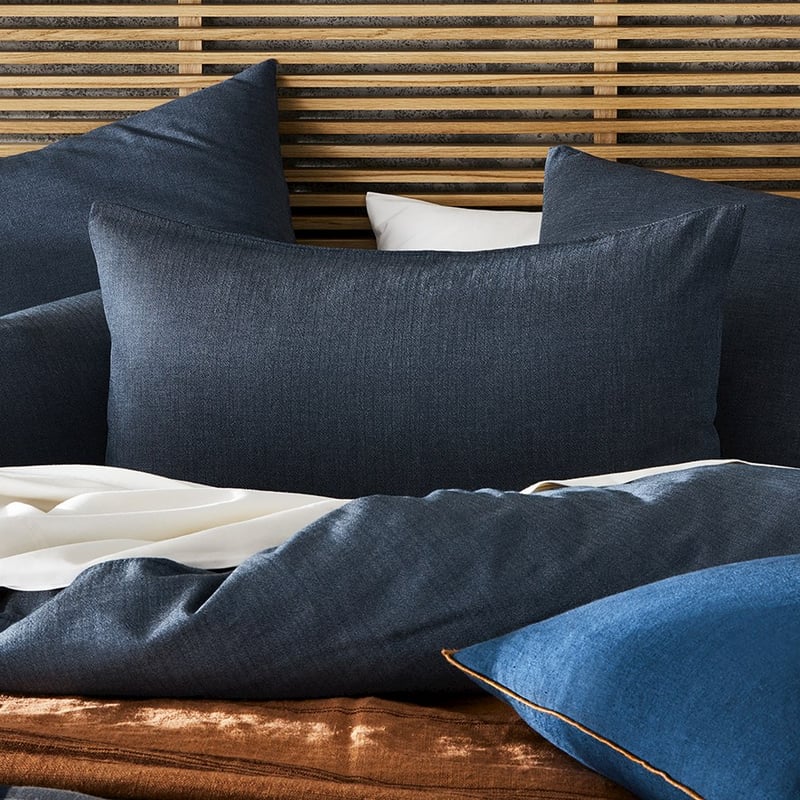 Mark Tuckey Herringbone Dark Indigo Quilt Cover