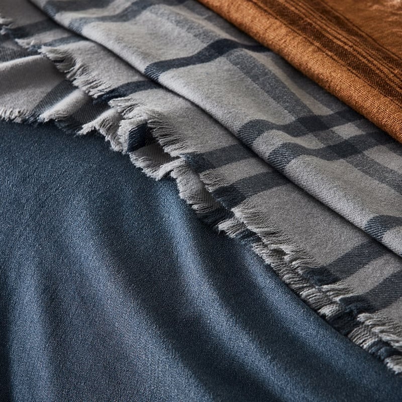 Mark Tuckey Herringbone Dark Indigo Quilt Cover