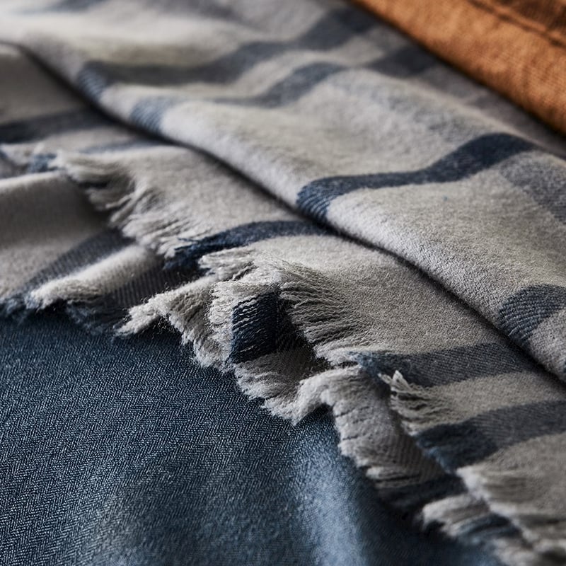 Mark Tuckey Herringbone Dark Indigo Quilt Cover