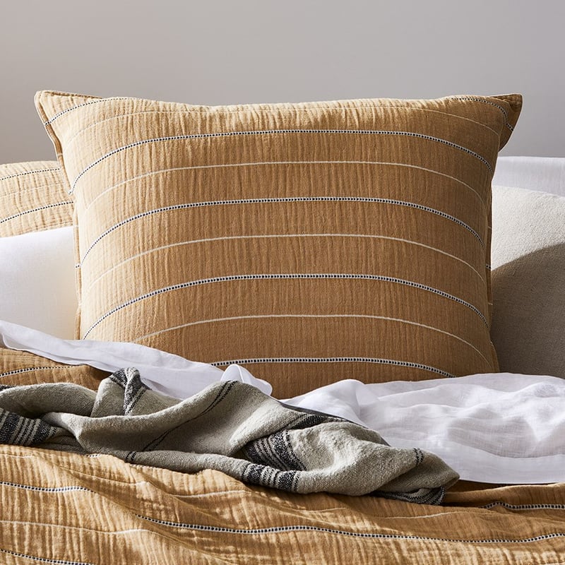 Mark Tuckey Jacquard Stripe Bedlinen Single Mustard Quilt Cover Set