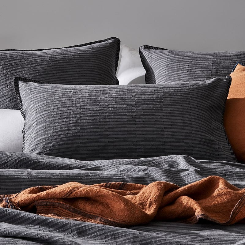 Mason Jacquard Steel Quilt Cover