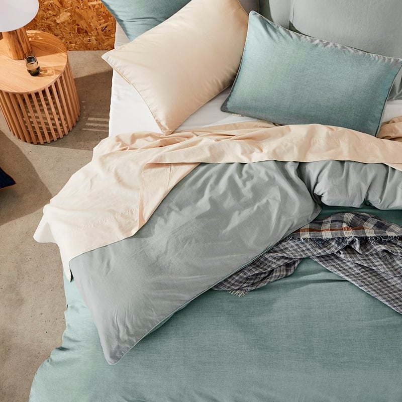 Organic Cotton Chambray Ocean Quilt Cover