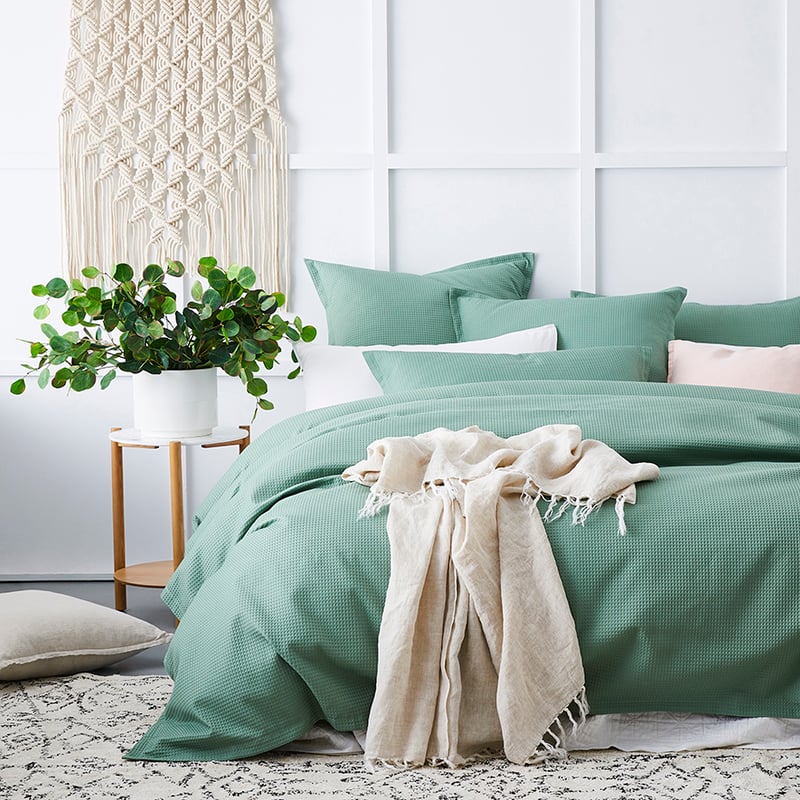 Tribeca Waffle Quilt Cover Set Aloe