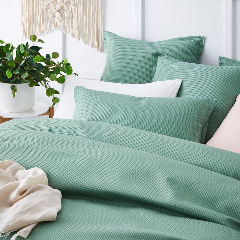 Tribeca Waffle Quilt Cover Set Aloe
