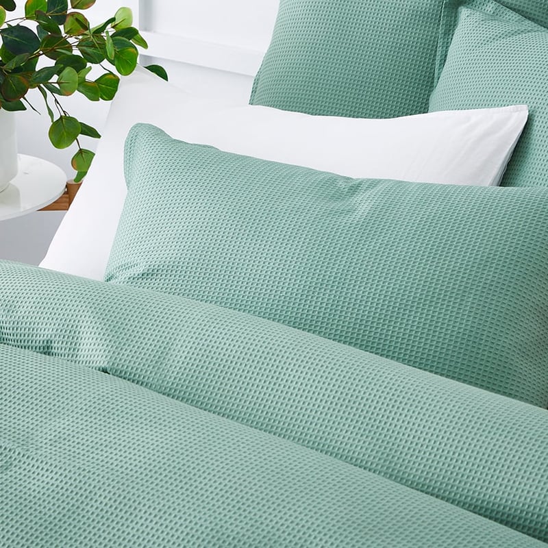 Tribeca Waffle Quilt Cover Set Aloe