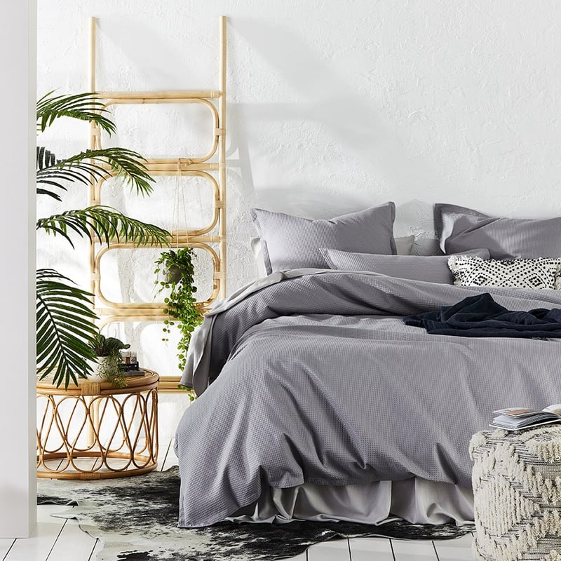 Tribeca Waffle Pewter Quilt Cover Set