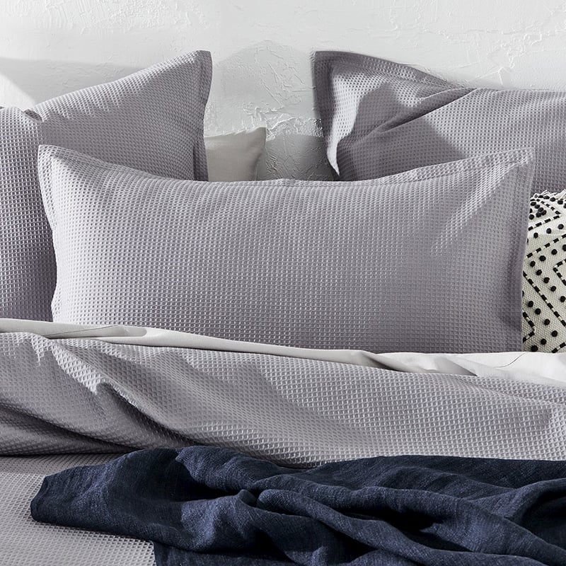Tribeca Waffle Pewter Quilt Cover Set