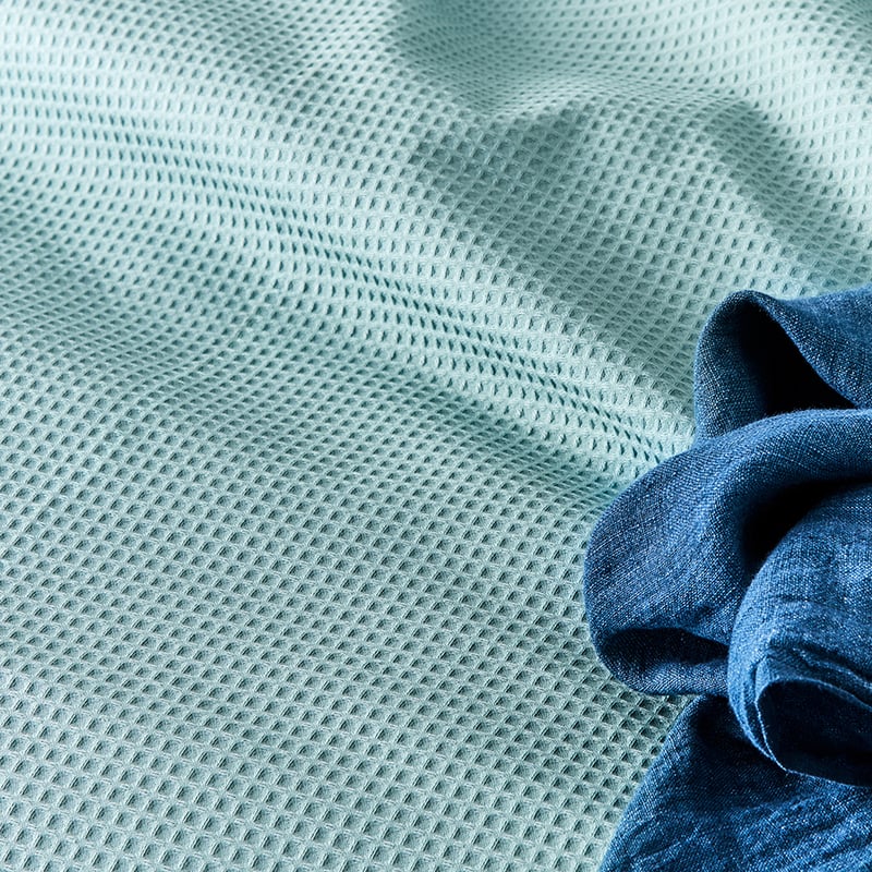 Tribeca Waffle Quilt Cover Set Pool Blue